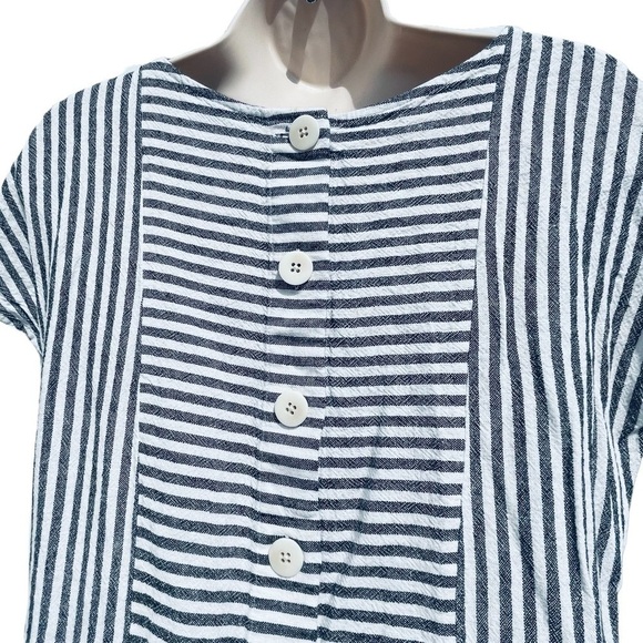 Mini Dress MADEWELL Stripe-Play Button-Back Tee Linen xsmall style g5305 - Picture 4 of 13